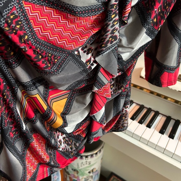 Vintage 90s Y2K Colorful Geometric Women's Blouse Top Size Large - Picture 16 of 16